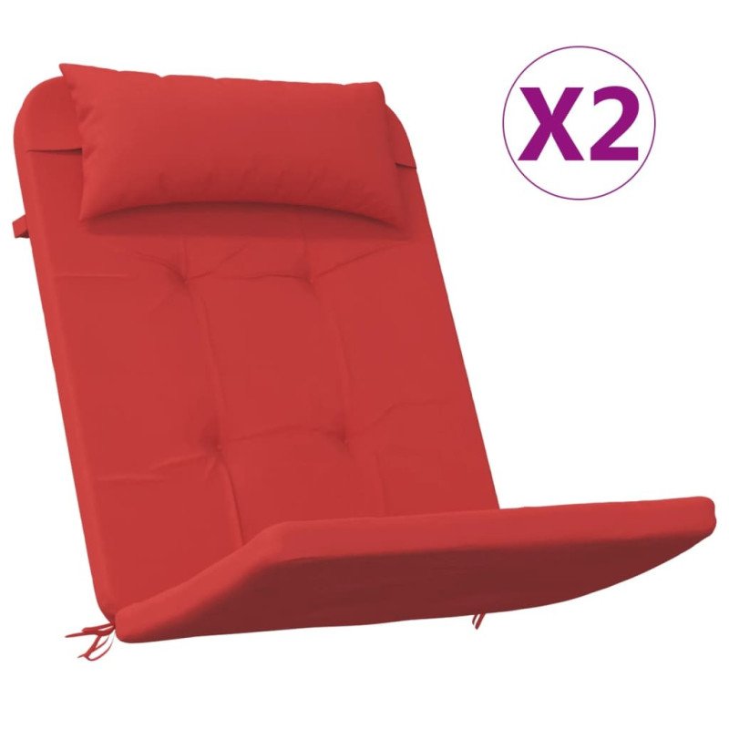 vidaXL Podušky na stoličky Adirondack 2 ks červené oxfordská látka