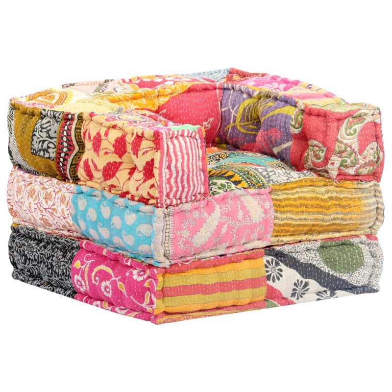 vidaXL Modulárna taburetka, patchwork, látka