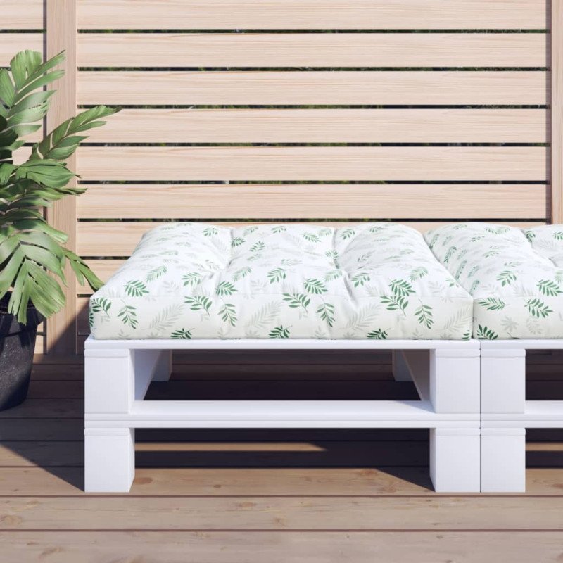 vidaXL Poduška na paletovú pohovku vzor listov 70x70x12 cm látka