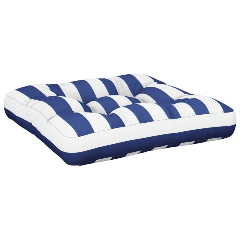 vidaXL Poduška na paletovú pohovku modro-biele pruhy 60x61,5x10 látka