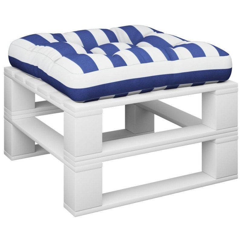 vidaXL Poduška na paletovú pohovku modro-biele pruhy 60x61,5x10 látka