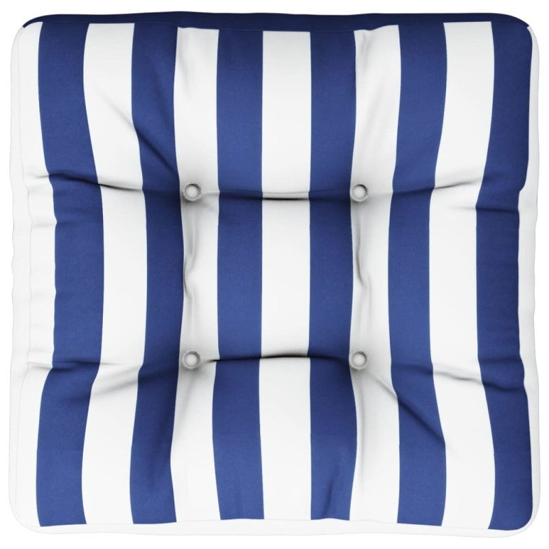 vidaXL Poduška na paletovú pohovku modro-biele pruhy 60x61,5x10 látka