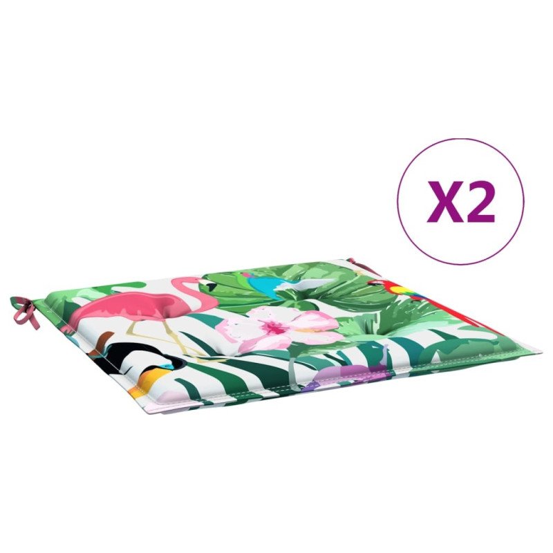 vidaXL Podložky na záhradné stoličky 2 ks farebné 40x40x3 cm látka