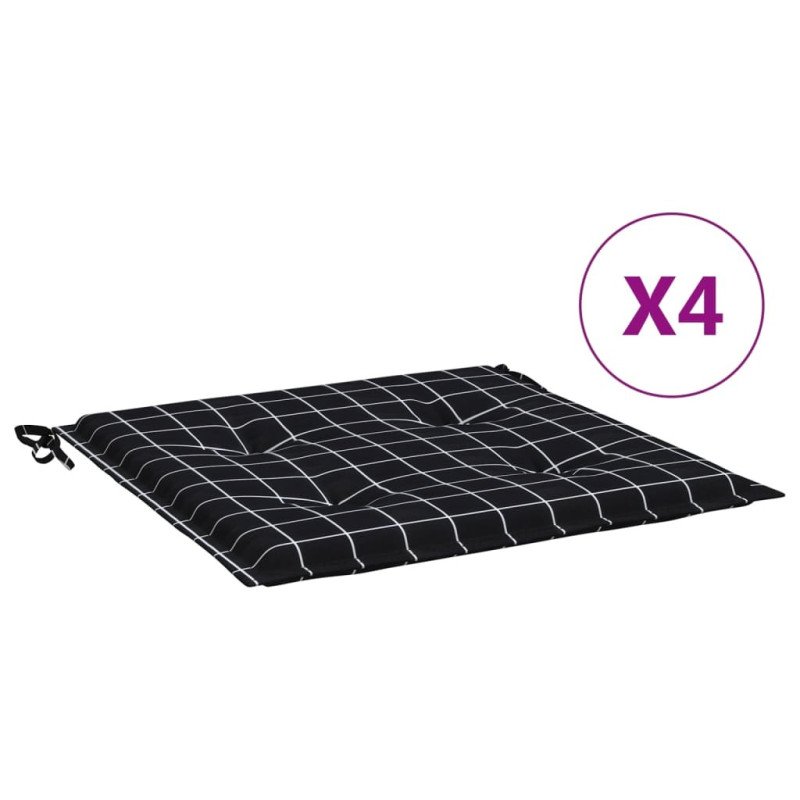 vidaXL Podložky na záhradné stoličky 4 ks čierne kocky 50x50x3cm látka