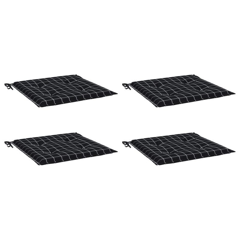 vidaXL Podložky na záhradné stoličky 4 ks čierne kocky 50x50x3cm látka