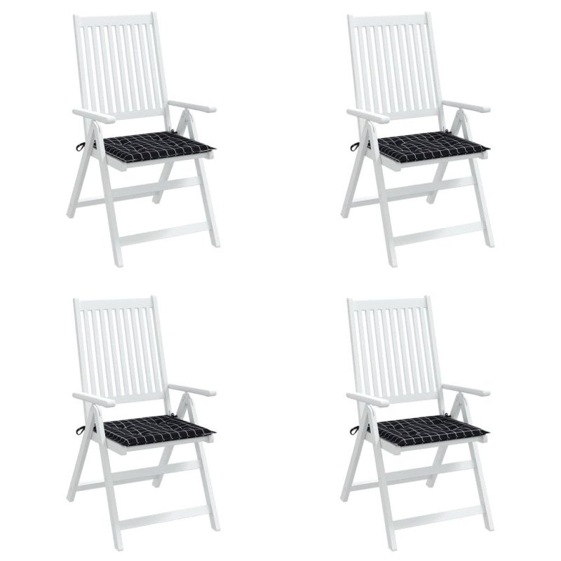 vidaXL Podložky na záhradné stoličky 4 ks čierne kocky 50x50x3cm látka