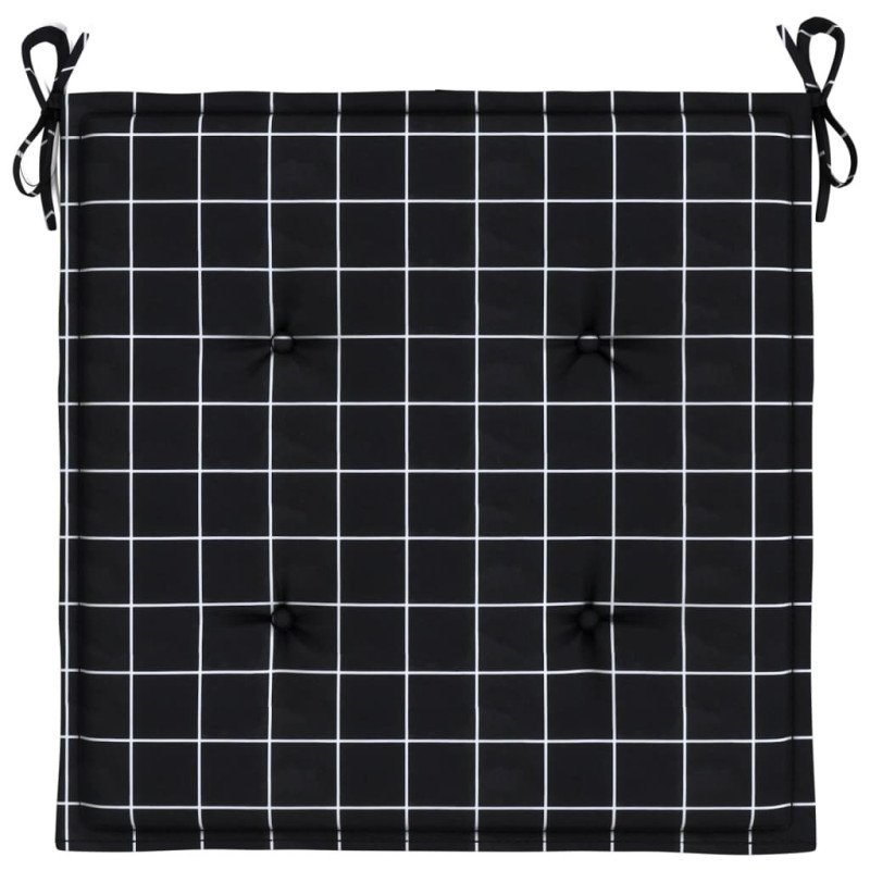 vidaXL Podložky na záhradné stoličky 4 ks čierne kocky 50x50x3cm látka