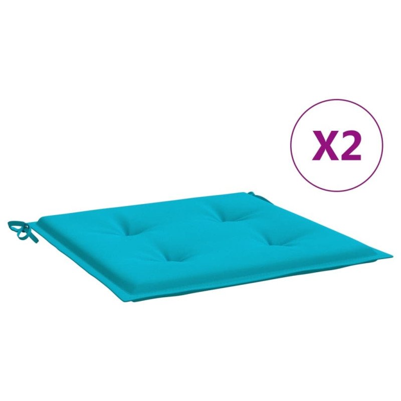 vidaXL Podložky na záhradné stoličky 2 ks tyrkysové 50x50x3 cm látka
