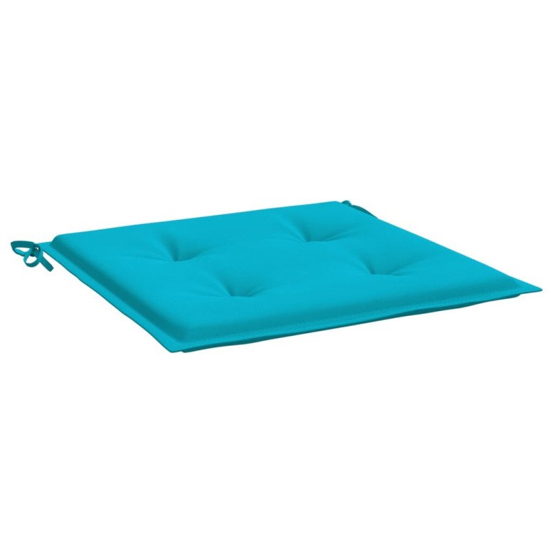 vidaXL Podložky na záhradné stoličky 2 ks tyrkysové 50x50x3 cm látka