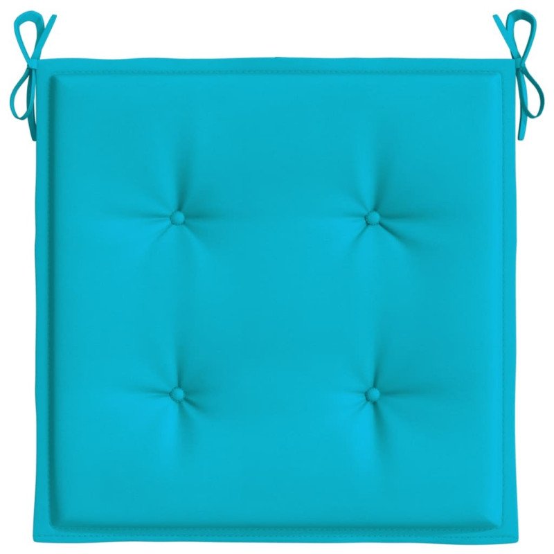 vidaXL Podložky na záhradné stoličky 2 ks tyrkysové 50x50x3 cm látka