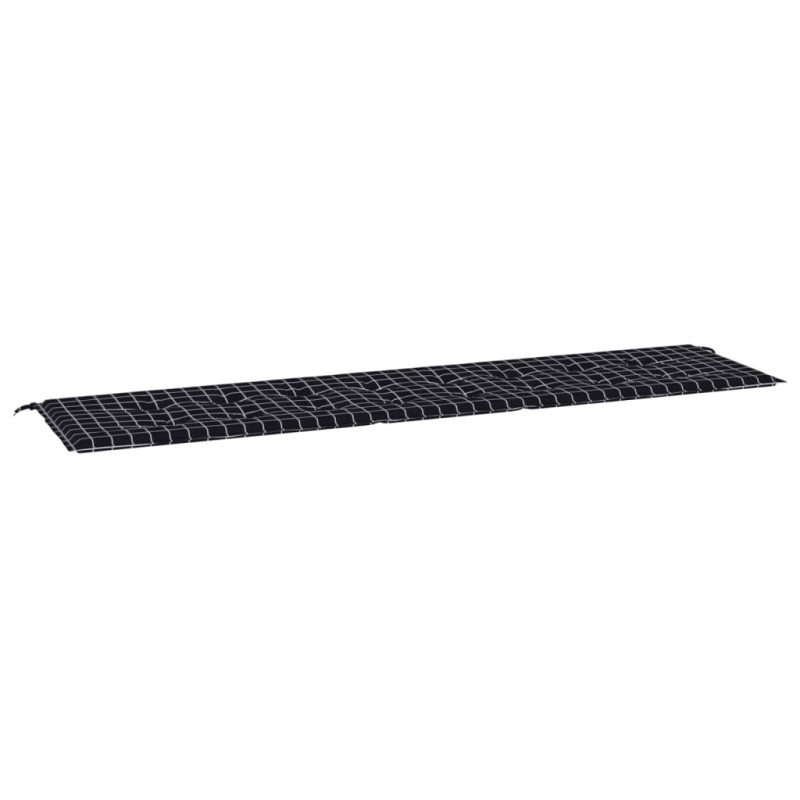 vidaXL Podložka na záhradnú lavičku čierne kocky 200x50x3 cm látka
