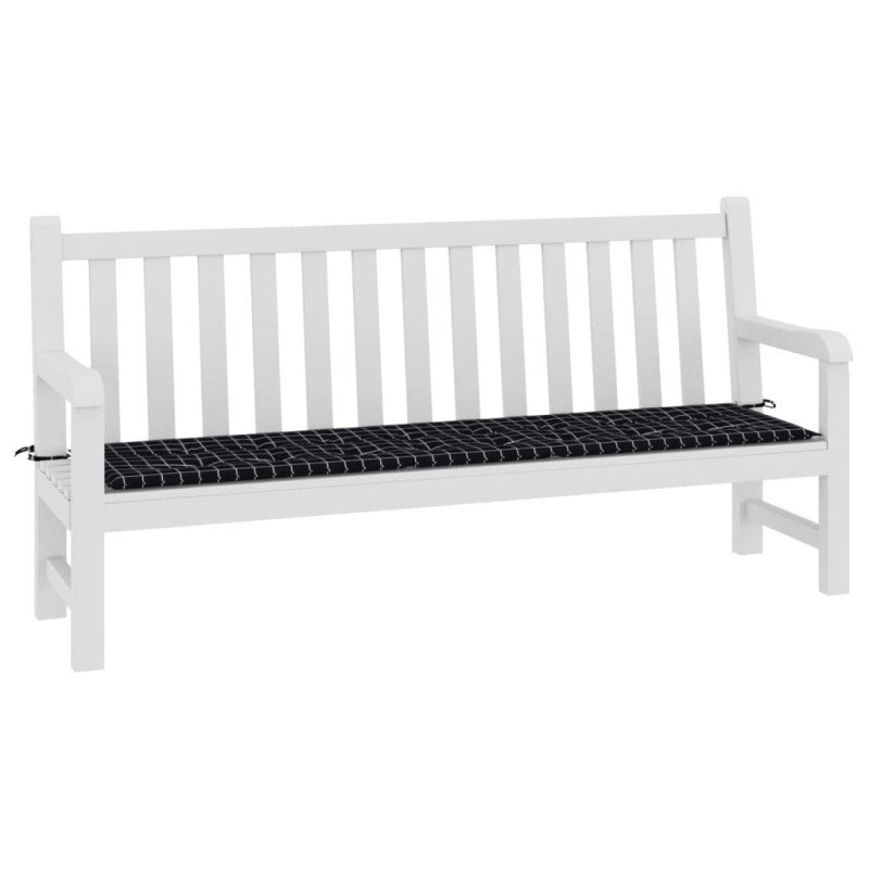 vidaXL Podložka na záhradnú lavičku čierne kocky 200x50x3 cm látka