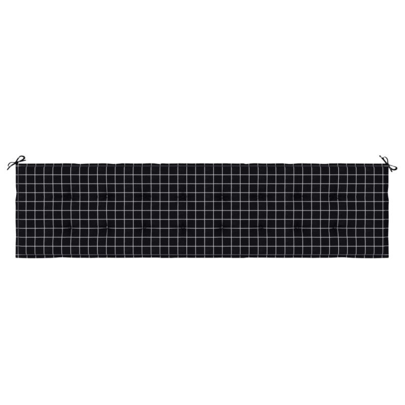 vidaXL Podložka na záhradnú lavičku čierne kocky 200x50x3 cm látka