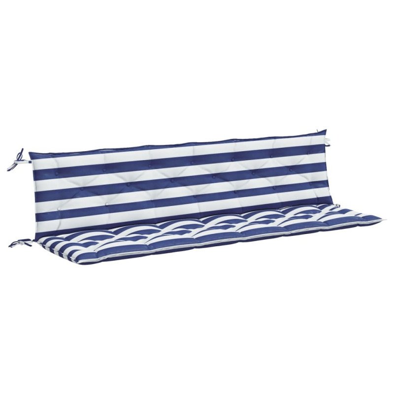 vidaXL Podložky na záhradnú lavičku 2 ks modro-biele 200x50x7cm látka