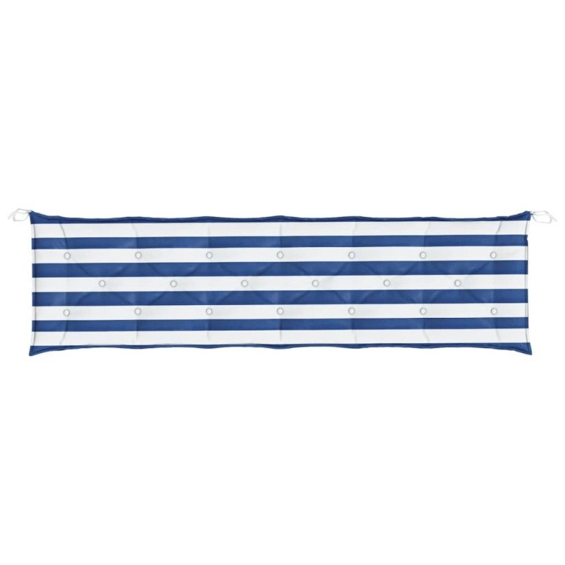 vidaXL Podložky na záhradnú lavičku 2 ks modro-biele 200x50x7cm látka
