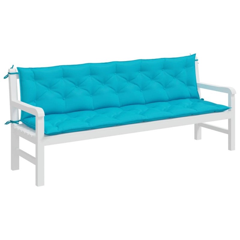 vidaXL Podložky na záhradnú lavičku 2 ks tyrkysové 200x50x7 cm látka