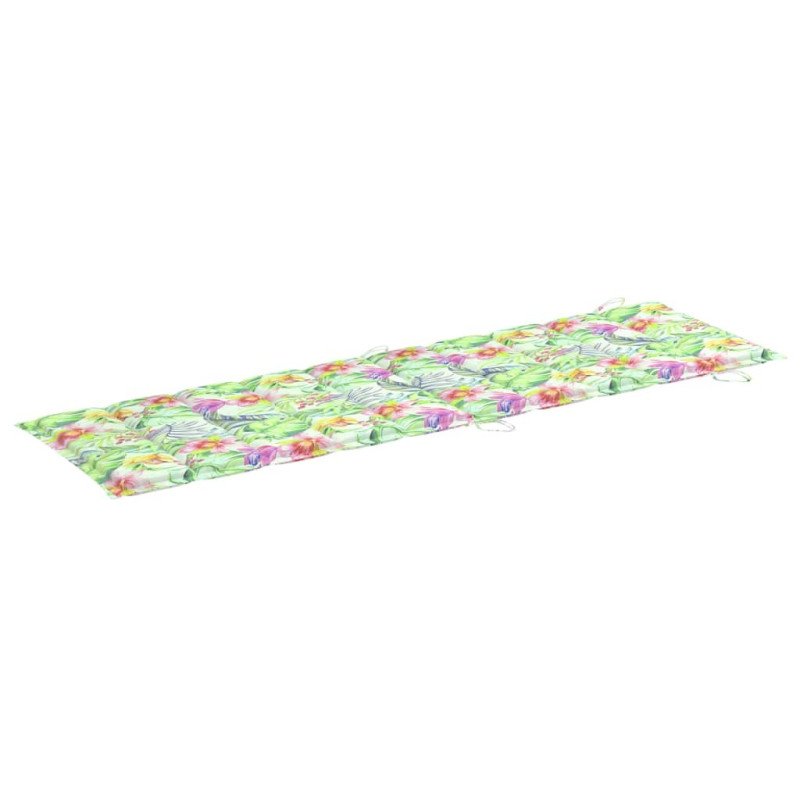 vidaXL Podložka na ležadlo, vzor s listami 186x58x3cm, oxfordská látka