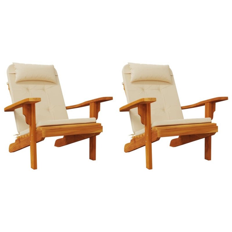vidaXL Podušky na stoličky Adirondack 2 ks béžové oxfordská látka