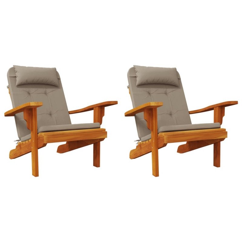vidaXL Podušky na stoličky Adirondack 2 ks sivohnedé oxfordská látka