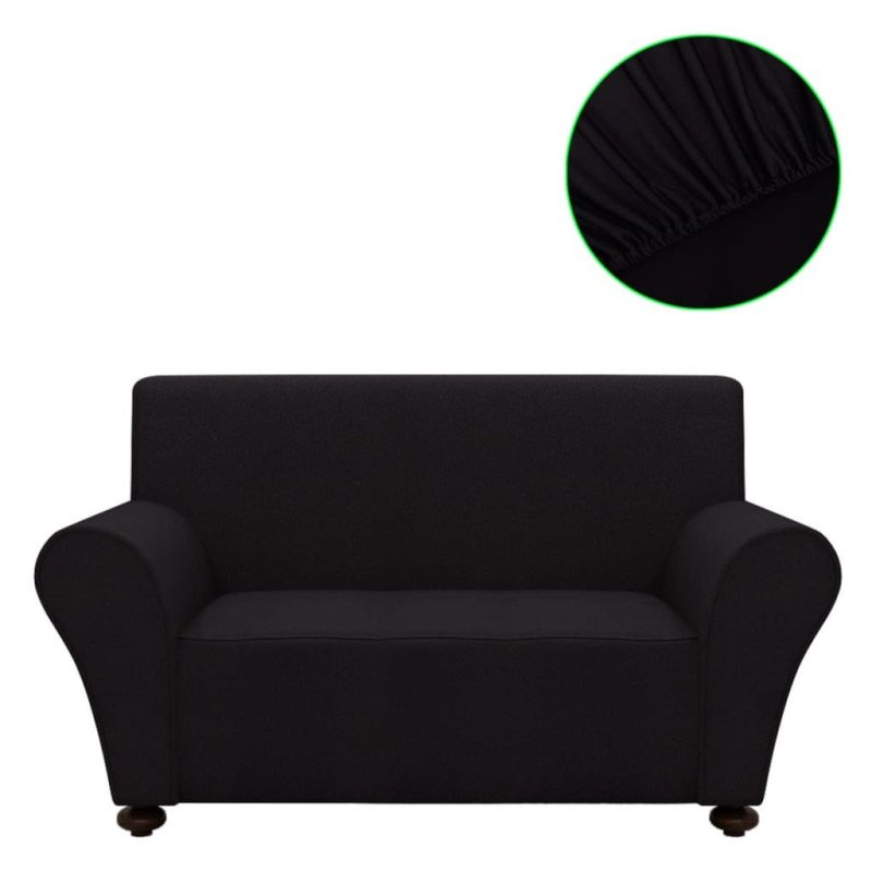 vidaXL Naťahovací prehoz na sedačku, čierny, polyester