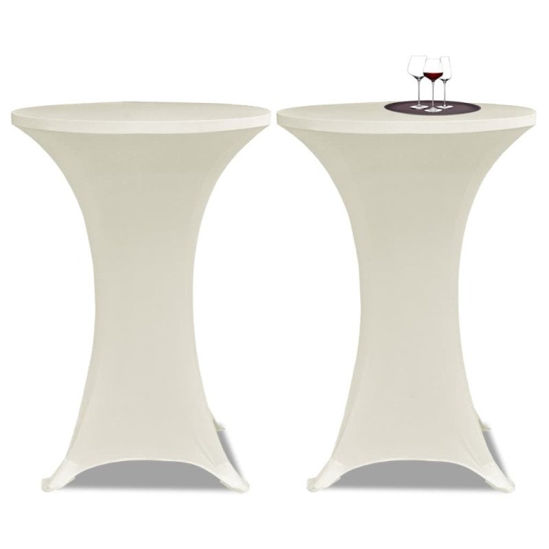 vidaXL Obrusy na stojaci stôl 4 ks krémové ?70 cm naťahovacie