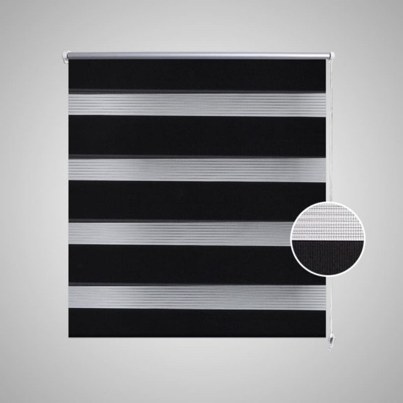 Roleta vzor zebra, 100 x 175 cm, čierna