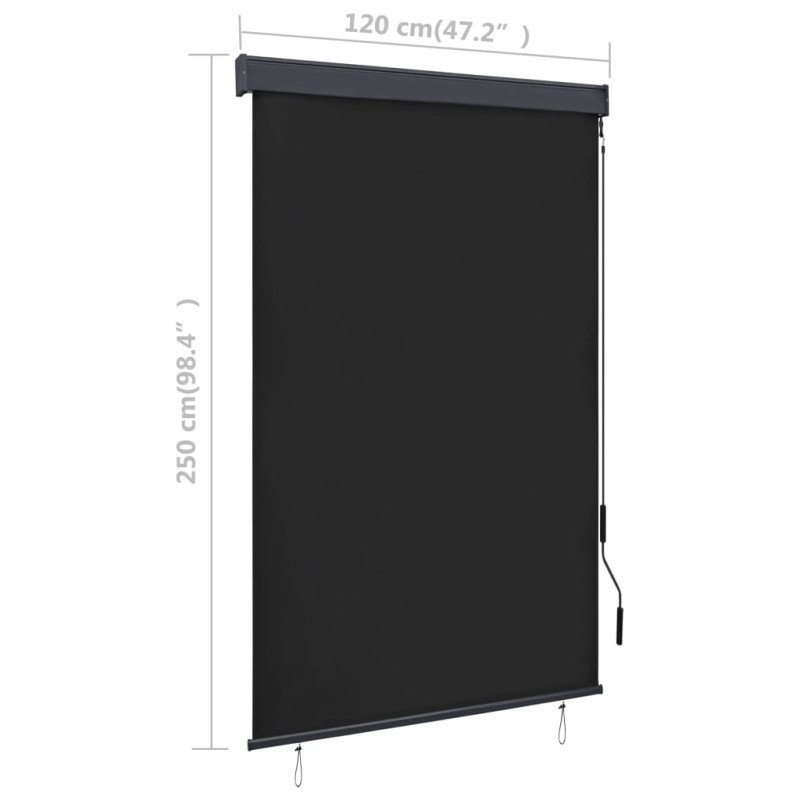 vidaXL Vonkajšia zatemňovacia roleta 120x250 cm antracitová