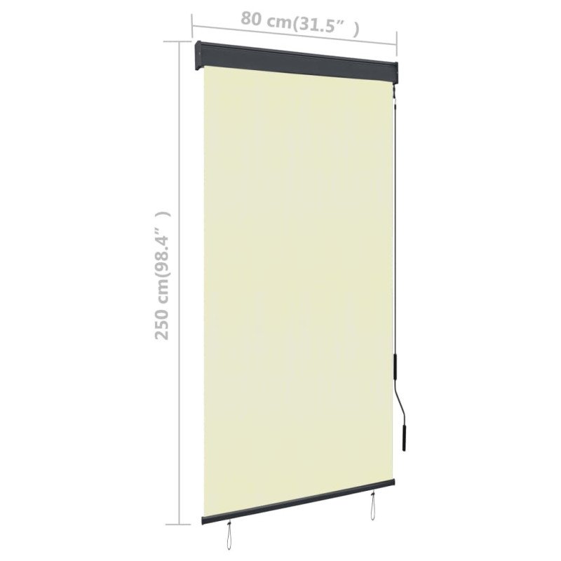vidaXL Vonkajšia zatemňovacia roleta 80x250 cm krémová