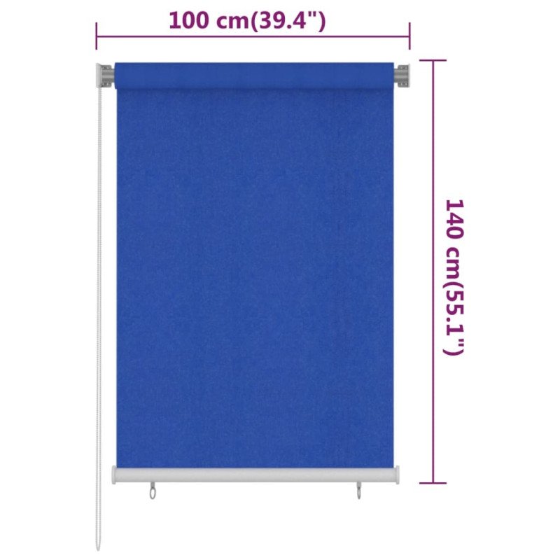 vidaXL Vonkajšia zatemňovacia roleta 100x140 cm modrá HDPE