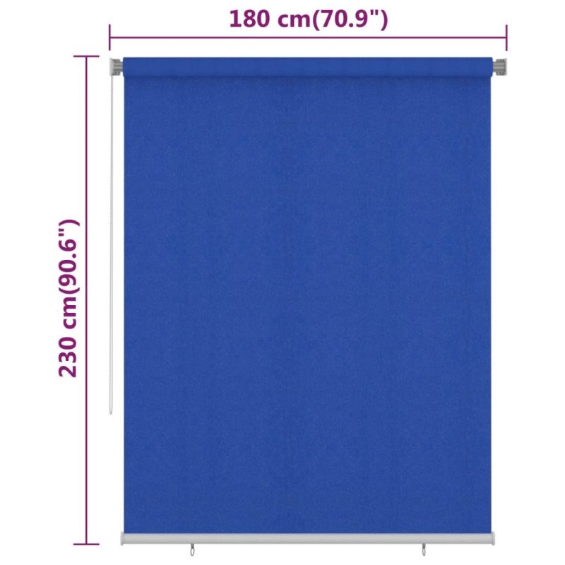 vidaXL Vonkajšia zatemňovacia roleta 180x230 cm modrá HDPE