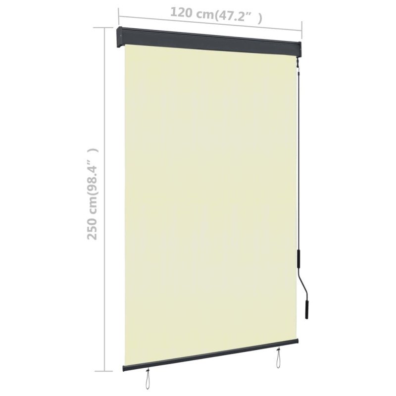vidaXL Vonkajšia zatemňovacia roleta 120x250 cm krémová