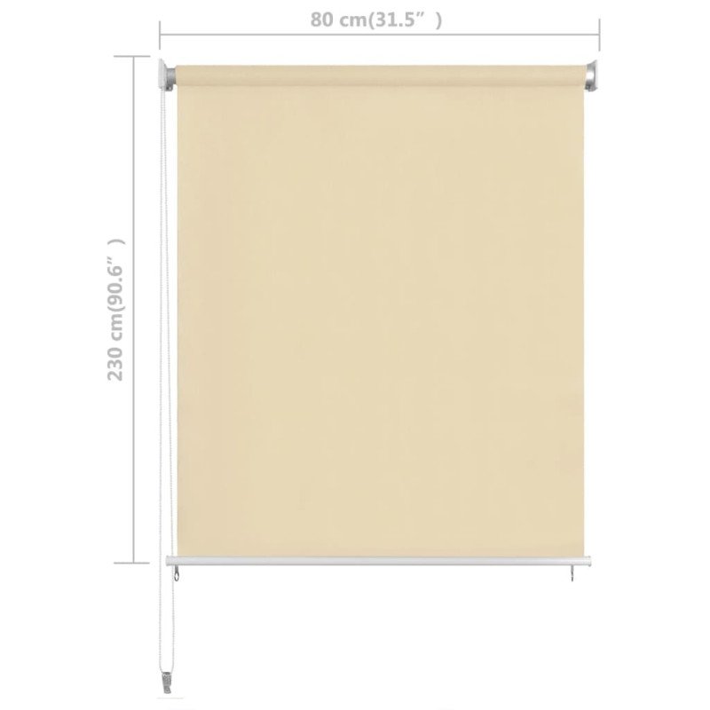 vidaXL Vonkajšia zatemňovacia roleta krémová 80x230 cm HDPE