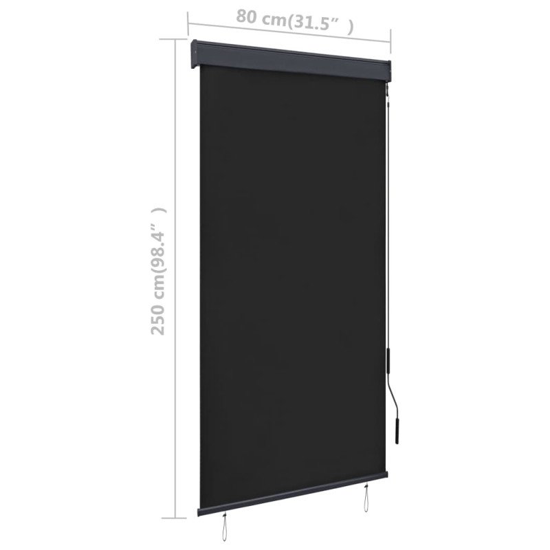 vidaXL Vonkajšia zatemňovacia roleta 80x250 cm antracitová