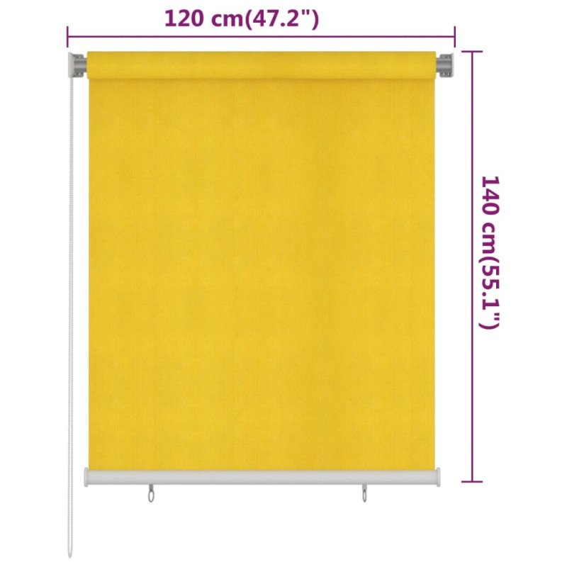 vidaXL Vonkajšia zatemňovacia roleta 120x140 cm žltá HDPE