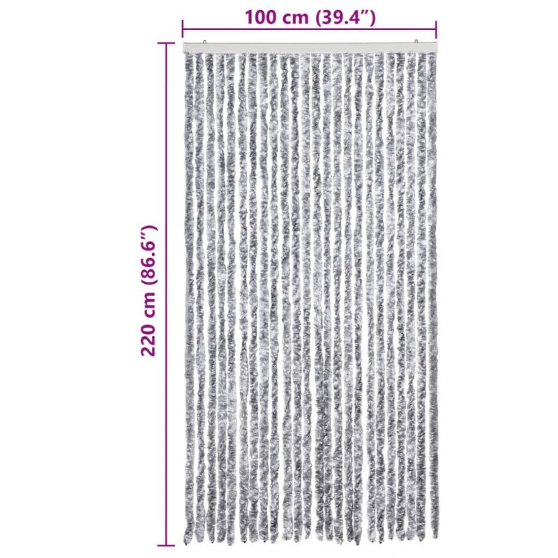 vidaXL Záves proti hmyzu, biely a sivý 100x220 cm, ženilka