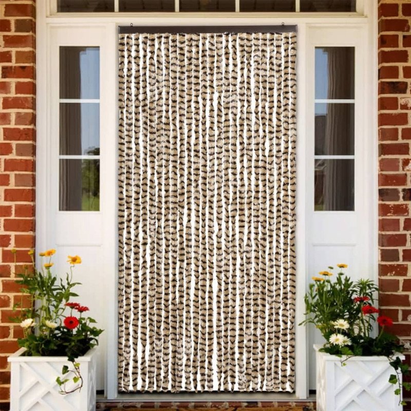 vidaXL Záves proti hmyzu, béžový a hnedý 100x220 cm, ženilka