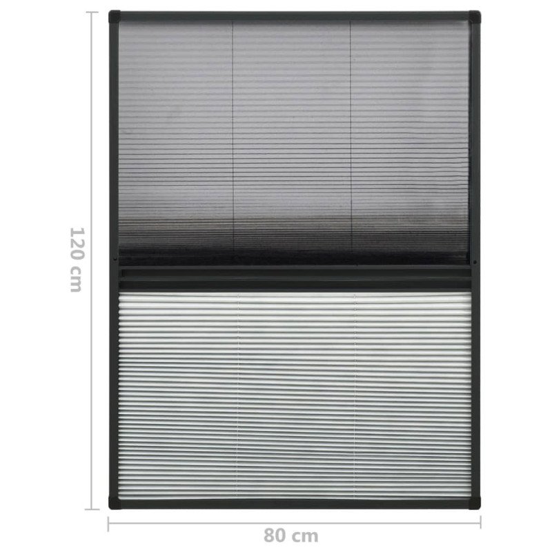 vidaXL Plisovaná okenná sieťka proti hmyzu s roletou, hliník 80x120 cm