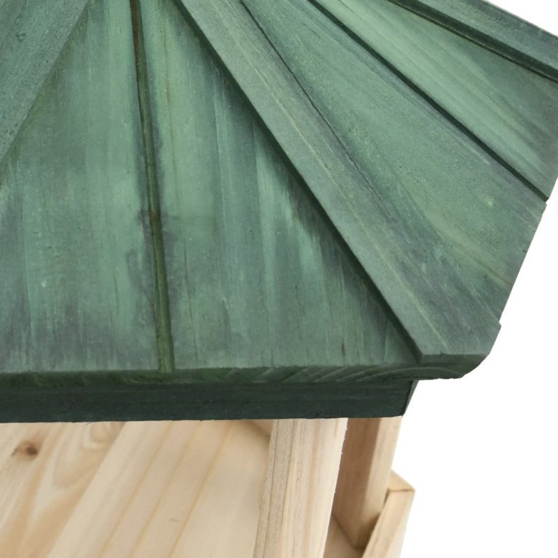 vidaXL Krmítko pre vtáky osemuholník masívne jedľové drevo 33x30 cm