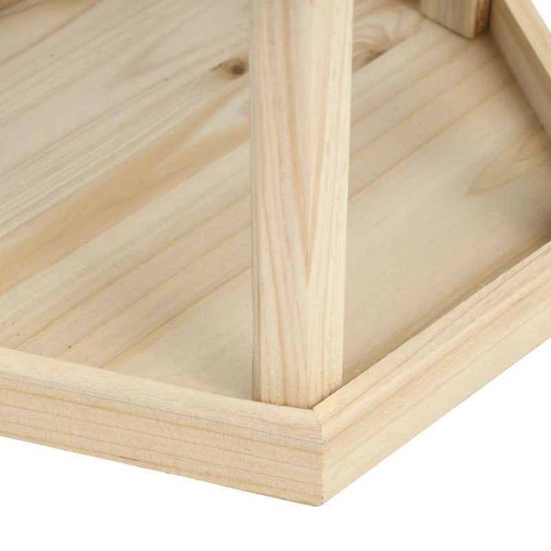 vidaXL Krmítko pre vtáky osemuholník masívne jedľové drevo 33x30 cm