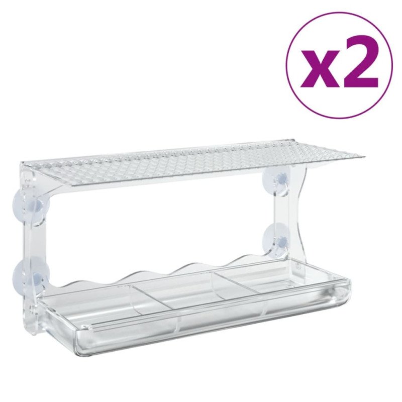 vidaXL Kŕmidlá pre vtáky na okno 2 ks akrylové 30x12x15 cm