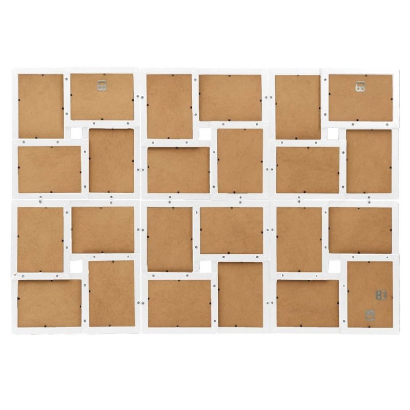 vidaXL Kolážový fotorámik na 24 fotiek (13x18 cm) biely MDF