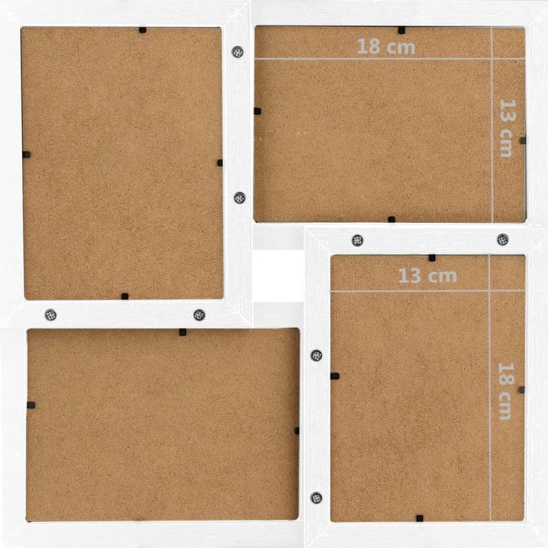vidaXL Kolážový fotorámik na 24 fotiek (13x18 cm) biely MDF