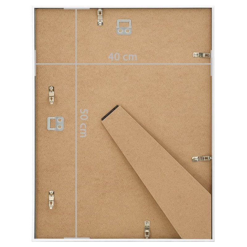 vidaXL Fotorámiky na stenu alebo stôl 3 ks biele 40x50 cm MDF
