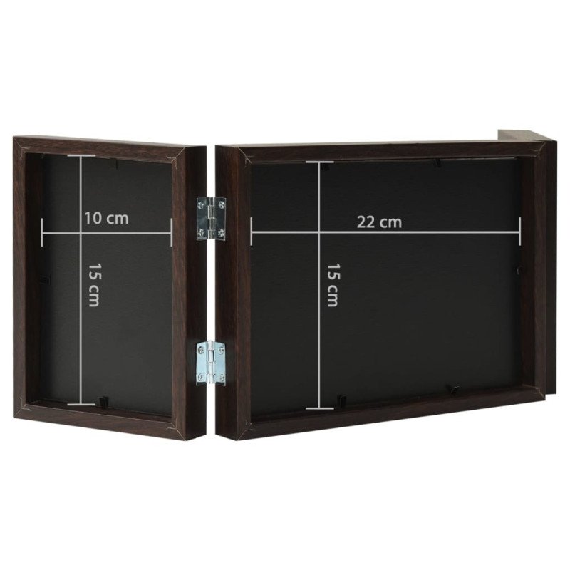 vidaXL Trojitý fotorámik kolážový tmavohnedý 22x15 cm+2x(10x15 cm)