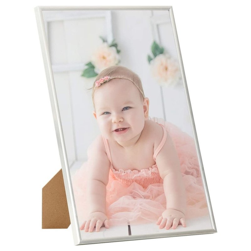 vidaXL Fotorámiky na stenu alebo stôl 5 ks strieborné 18x24 cm MDF