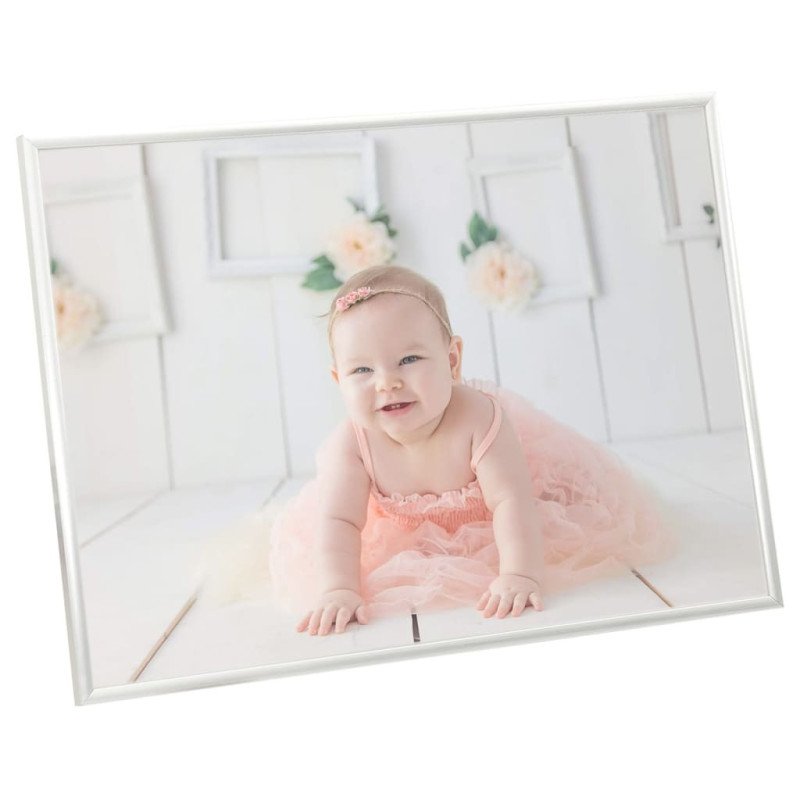 vidaXL Fotorámiky na stenu alebo stôl 5 ks strieborné 18x24 cm MDF