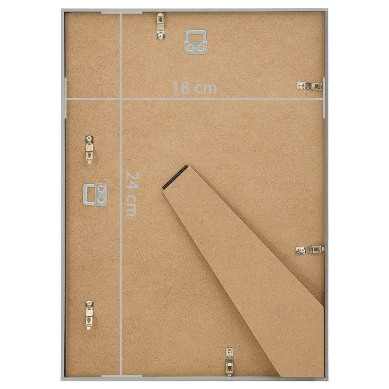 vidaXL Fotorámiky na stenu alebo stôl 5 ks strieborné 18x24 cm MDF