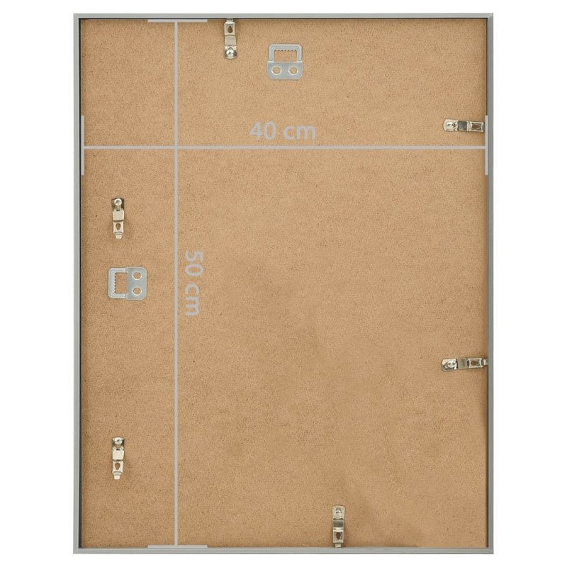 vidaXL Fotorámiky na stenu, koláž 3 ks, strieborné 40x50 cm, MDF