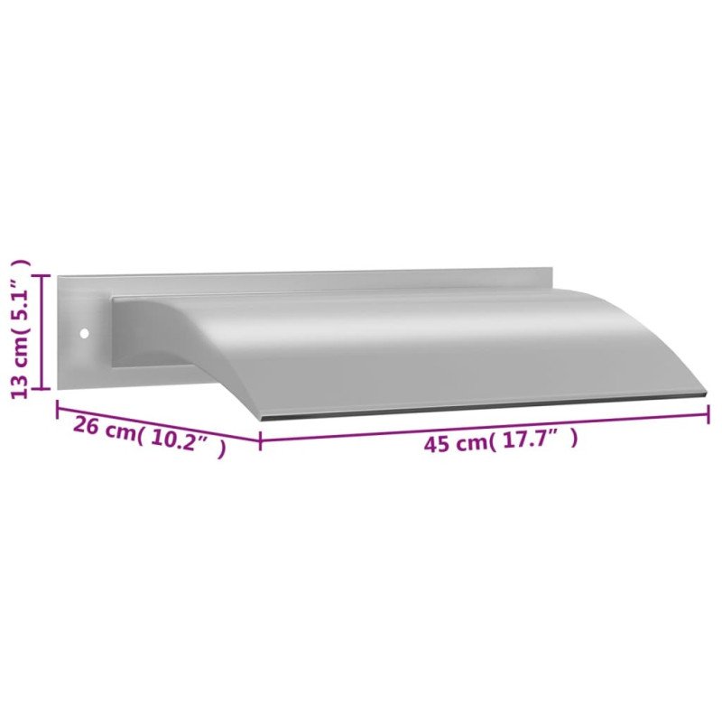 vidaXL Bazénová fontána strieborná 45x9x26 cm nehrdzavejúca oceľ  
