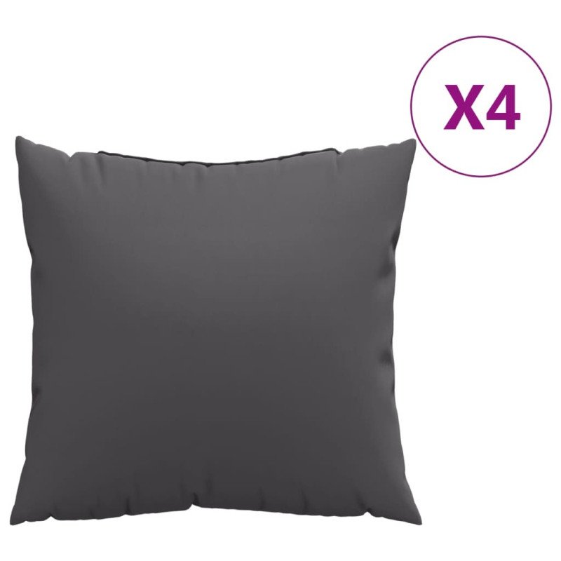 vidaXL Dekoratívne vankúše 4 ks, antracitové 40x40 cm, látka